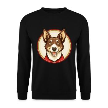 Australian Kelpie Dog Kawaii Cartoon Character Pet - Unisex Sweatshirt - black - Front - Alina (178cm) & Michal (187cm)