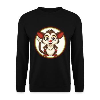 Aye Aye Bunte Kawaii Cartoon Figur Clipart - Unisex Pullover - Schwarz - Vorne - Alina (178cm) & Michal (187cm)