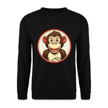 Bonobo Colorful Kawaii Cartoon Character Clipart - Unisex Sweatshirt - black - Front - Alina (178cm) & Michal (187cm)