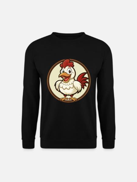 kylling, farverig, kawaii, tegneseriefigur Clipart - Unisex sweater - sort