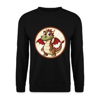 Dragon Colorful Kawaii Cartoon Character Clipart - Unisex Sweatshirt - black - Front - Alina (178cm) & Michal (187cm)