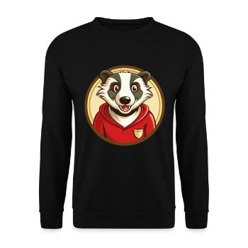 blaireau coloré kawaii dessin animé personnage clipart - Sweat-shirt Unisexe - noir - Devant - Alina (178cm) & Michal (187cm)