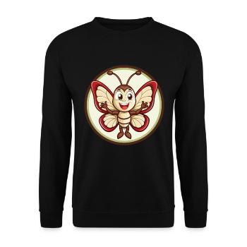 papillon coloré kawaii dessin animé personnage animal de compagnie - Sweat-shirt Unisexe - noir - Devant - Alina (178cm) & Michal (187cm)