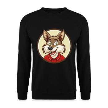 Coyote Colorful Kawaii Cartoon Character Clipart - Unisex Sweatshirt - black - Front - Alina (178cm) & Michal (187cm)