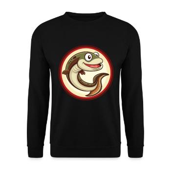 Eel Colorful Kawaii Cartoon Character Clipart Pet - Unisex Sweatshirt - black - Front - Alina (178cm) & Michal (187cm)
