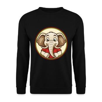 Elefant Bunte Kawaii Cartoon Figur Clipart - Unisex Pullover - Schwarz - Vorne - Alina (178cm) & Michal (187cm)