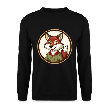 Fuchs Bunte Kawaii Cartoon Figur Clipart Haustier - Unisex Pullover - Schwarz - Vorne - Alina (178cm) & Michal (187cm)