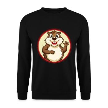 Gopher Colorful Kawaii Cartoon Character Clipart - Unisex Sweatshirt - black - Front - Alina (178cm) & Michal (187cm)