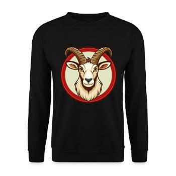 Steinbock Bunte Kawaii Cartoon Figur Clipart Haustier - Unisex Pullover - Schwarz - Vorne - Alina (178cm) & Michal (187cm)
