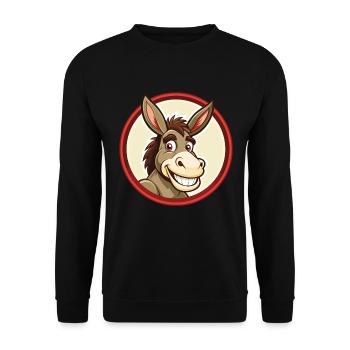 Donkey Colorful Kawaii Cartoon Character Clipart - Unisex Sweatshirt - black - Front - Alina (178cm) & Michal (187cm)