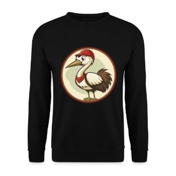 Crane Colorful Kawaii Cartoon Character Clipart - Unisex Sweatshirt - black - Front - Alina (178cm) & Michal (187cm)