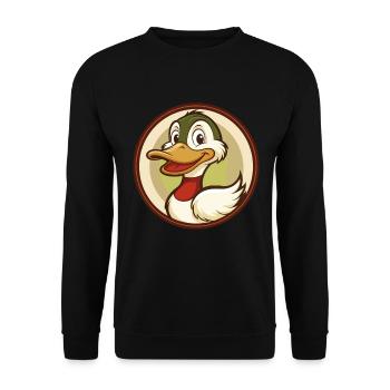 Canard Coloré Kawaii Dessin Animé Personnage Clipart Animal de compagnie - Sweat-shirt Unisexe - noir - Devant - Alina (178cm) & Michal (187cm)