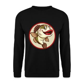 Fish Colorful Kawaii Cartoon Character Clipart Pet - Unisex Sweatshirt - black - Front - Alina (178cm) & Michal (187cm)