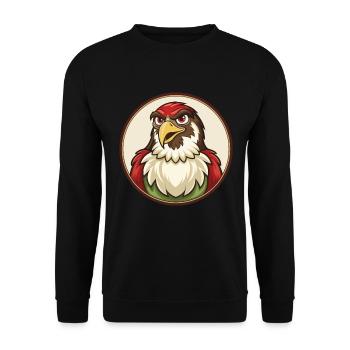 Falcon Colorful Kawaii Cartoon Character Clipart - Unisex Sweatshirt - black - Front - Alina (178cm) & Michal (187cm)