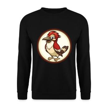 Jay Bird Bunte Kawaii Cartoon Figur Clipart - Unisex Pullover - Schwarz - Vorne - Alina (178cm) & Michal (187cm)