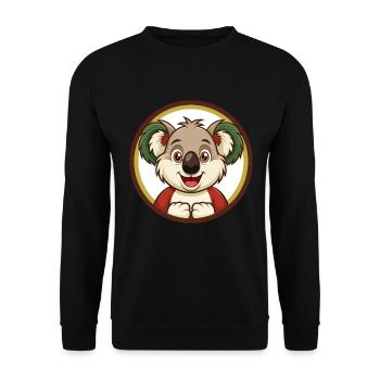 Koala Bunte Kawaii Cartoon Figur Clipart - Unisex Pullover - Schwarz - Vorne - Alina (178cm) & Michal (187cm)