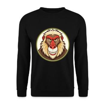 Mandrill Colorful Kawaii Cartoon Character Clipart - Unisex Sweatshirt - black - Front - Alina (178cm) & Michal (187cm)