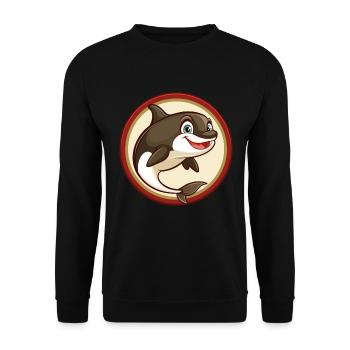 Orca Colorful Kawaii Cartoon Character Clipart Pet - Unisex Sweatshirt - black - Front - Alina (178cm) & Michal (187cm)