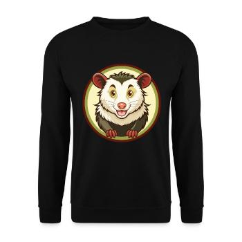 Opossum coloré Kawaii Dessin animé Personnage Clipart - Sweat-shirt Unisexe - noir - Devant - Alina (178cm) & Michal (187cm)