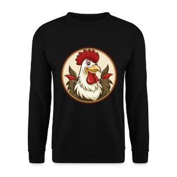 Hahn Bunte Kawaii Cartoon Figur Clipart - Unisex Pullover - Schwarz - Vorne - Alina (178cm) & Michal (187cm)