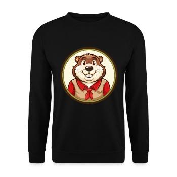 Murmeltier Bunte Kawaii Cartoon Figur Clipart - Unisex Pullover - Schwarz - Vorne - Alina (178cm) & Michal (187cm)