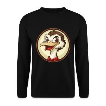 Strauß Bunte Kawaii Cartoon Figur Clipart - Unisex Pullover - Schwarz - Vorne - Alina (178cm) & Michal (187cm)