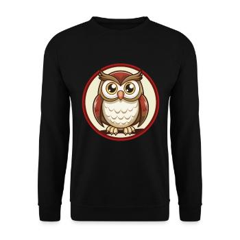 Owl Colorful Kawaii Cartoon Character Clipart Pet - Unisex Sweatshirt - black - Front - Alina (178cm) & Michal (187cm)