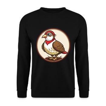 perdrix coloré kawaii personnage de dessin animé animal de compagnie - Sweat-shirt Unisexe - noir - Devant - Alina (178cm) & Michal (187cm)