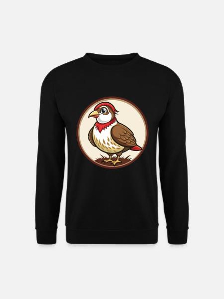 Rebhuhn Bunte Kawaii Cartoon Figur Haustier - Unisex Pullover - Schwarz