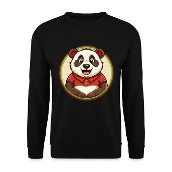 Panda Bunte Kawaii Cartoon Figur Clipart - Unisex Pullover - Schwarz - Vorne - Alina (178cm) & Michal (187cm)