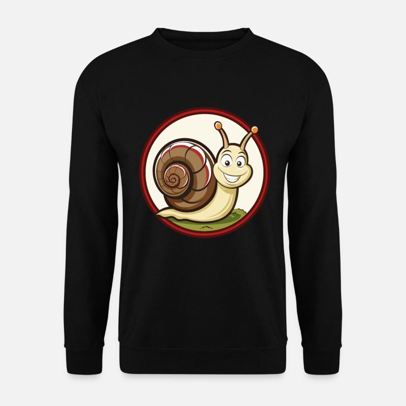 Schnecke Bunte Kawaii Cartoon Figur Clipart - Unisex Pullover - Schwarz