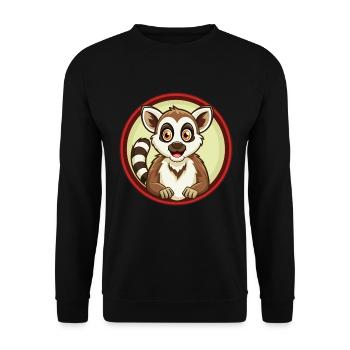 Lemur Colorful Kawaii Cartoon Character Clipart - Unisex Sweatshirt - black - Front - Alina (178cm) & Michal (187cm)