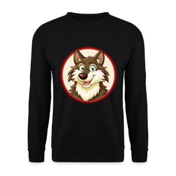 Wolf Colorful Kawaii Cartoon Character Clipart Pet - Unisex Sweatshirt - black - Front - Alina (178cm) & Michal (187cm)