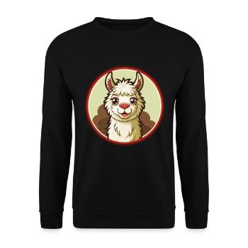 Llama Colorful Kawaii Cartoon Character Clipart - Unisex Sweatshirt - black - Front - Alina (178cm) & Michal (187cm)