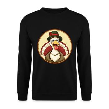 Turkey Colorful Kawaii Cartoon Character Clipart - Unisex Sweatshirt - black - Front - Alina (178cm) & Michal (187cm)