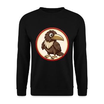 Rabe Bunte Kawaii Cartoon Figur Clipart - Unisex Pullover - Schwarz - Vorne - Alina (178cm) & Michal (187cm)