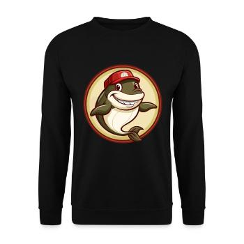 Wal Bunte Kawaii Cartoon Figur Clipart - Unisex Pullover - Schwarz - Vorne - Alina (178cm) & Michal (187cm)