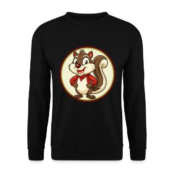 Eichhörnchen Bunte Kawaii Cartoon Figur Clipart - Unisex Pullover - Schwarz - Vorne - Alina (178cm) & Michal (187cm)