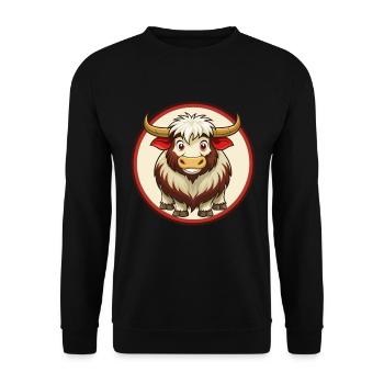 Yak Colorful Kawaii Cartoon Character Clipart Pet - Unisex Sweatshirt - black - Front - Alina (178cm) & Michal (187cm)