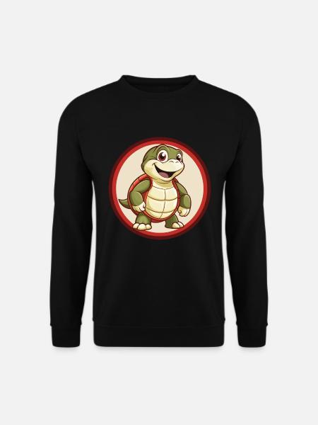 skildpadde, farverig, kawaii, tegneseriefigur Clipart - Unisex sweater - sort