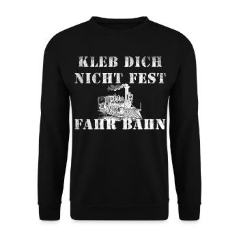 Ne vous collez pas à monter en train, locomotive de chemin de fer - Sweat-shirt Unisexe - noir - Devant - Alina (178cm) & Michal (187cm)
