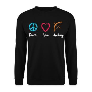 Peace Love Archery - Unisex Sweatshirt - black - Front - Alina (178cm) & Michal (187cm)