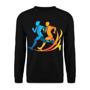 Jogger Comic Look - Unisex Pullover - Schwarz - Vorne - Alina (178cm) & Michal (187cm)