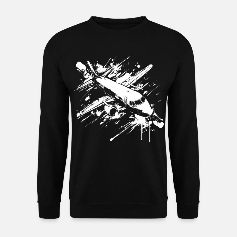 Flugzeug Streetart - Unisex Pullover - Schwarz