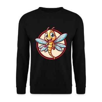 libellule drôle Kawaii dessin animé Clipart animal de compagnie - Sweat-shirt Unisexe - noir - Devant - Alina (178cm) & Michal (187cm)