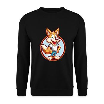 Coyote Funny Kawaii Cartoon Clipart Animal Pet - Unisex Sweatshirt - black - Front - Alina (178cm) & Michal (187cm)