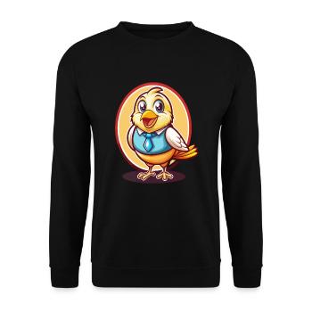 Canary Bird Funny Kawaii Cartoon Clipart Animal - Unisex Sweatshirt - black - Front - Alina (178cm) & Michal (187cm)