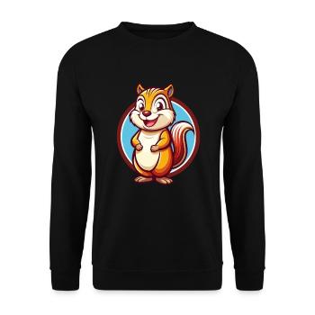 Chipmunk Funny Kawaii Cartoon Clipart Animal Pet - Unisex Sweatshirt - black - Front - Alina (178cm) & Michal (187cm)