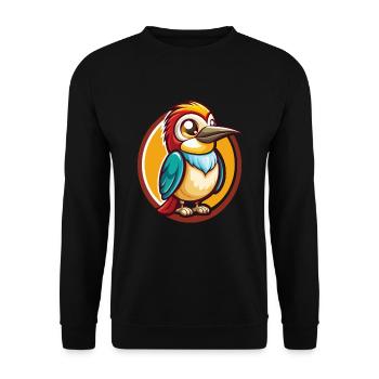 Bienenfresser Lustige Kawaii Cartoon Clipart Tier Haustier - Unisex Pullover - Schwarz - Vorne - Alina (178cm) & Michal (187cm)