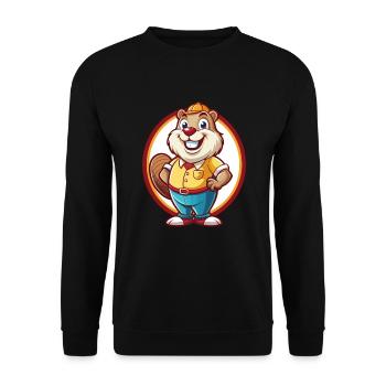 Beaver Funny Kawaii Cartoon Clipart Animal Pet - Unisex Sweatshirt - black - Front - Alina (178cm) & Michal (187cm)